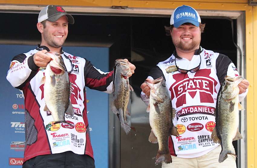 On a day of big bags and come from behinds, Grant Galloway and Joe Marty of Mississippi State University made the biggest move jumping 77 spots to finish Day 2 in 16th place after starting the day in 93rd. Their Day 2 weight of 18-9 boosted their two-day total to 20-15.