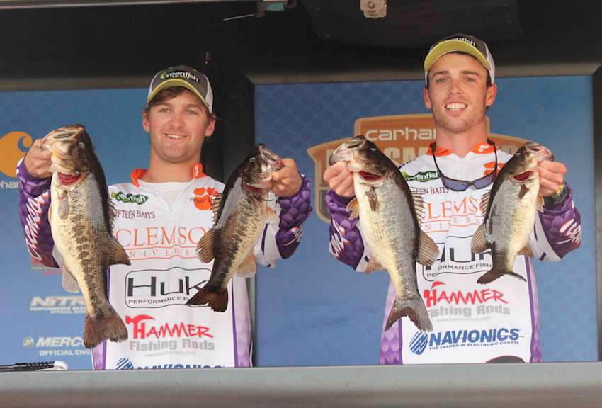 Baylor Ronemus and Cole Tinsley of Clemson University move into 2nd with a two-day total of 28-0. 