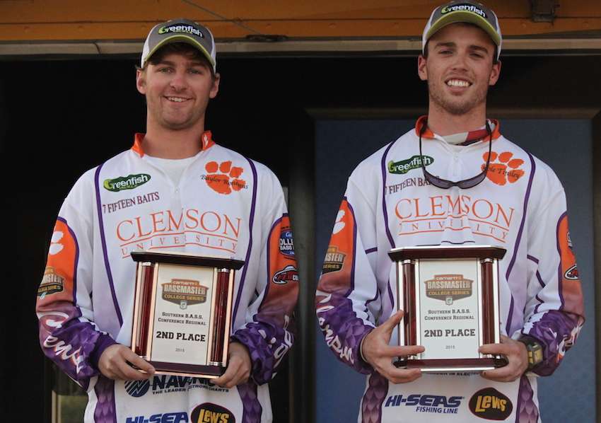 Baylor Ronemus and Cole Tinsley of Clemson University finish second. 