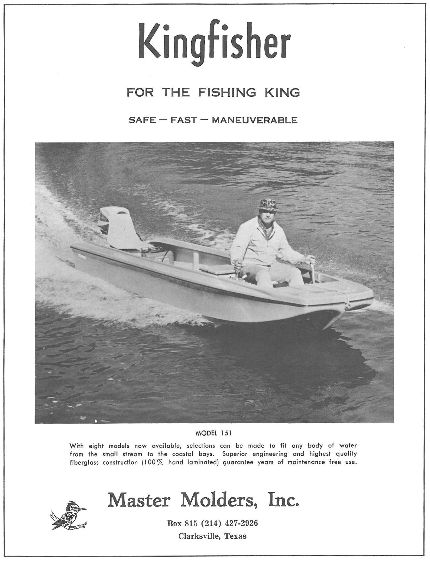 The first Bassmaster Magazine boat ad appears in this issue, and it promotes the Kingfisher brand. Kingfisher is still around today, and according to the company's website, its first aluminum fishing boat hit the water in 1959.