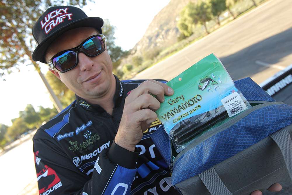 Ehrler keeps his soft plastics inside special bags made by Plano called 