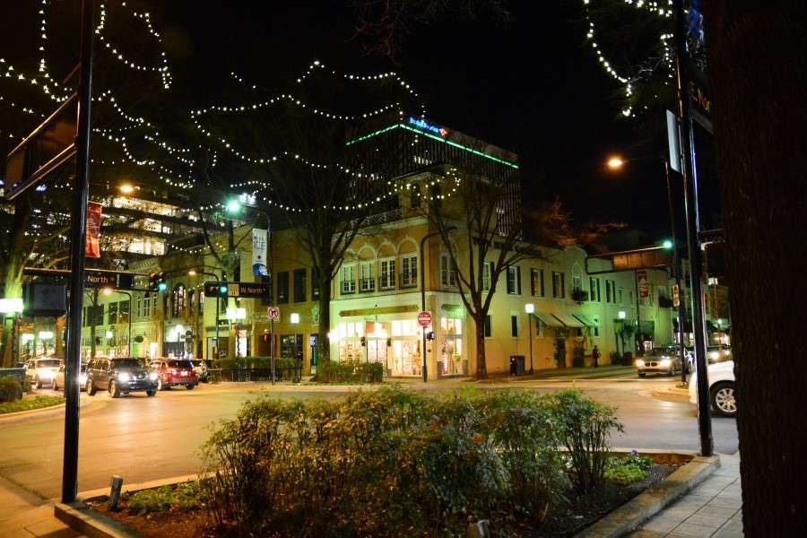 At night, the lit trees make the cozy downtown area even more inviting to visitors and residents alike.