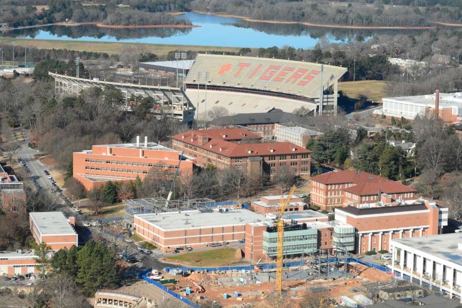 Construction continues daily on the Clemson campus.