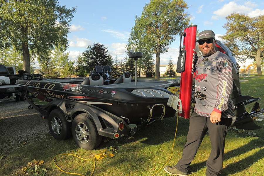 Two 10-foot Talon shallow-water anchors will help Hite stay put when he's fishing shallow this spring on the Elite Series. Thanks for the tour, Brett!