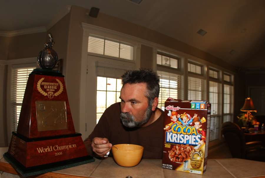 The most important meal of the day, Cocoa Krispies. 