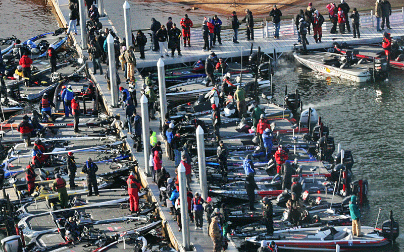 Once all the anglers finally got their boats in the water, the dock got a little busy. 