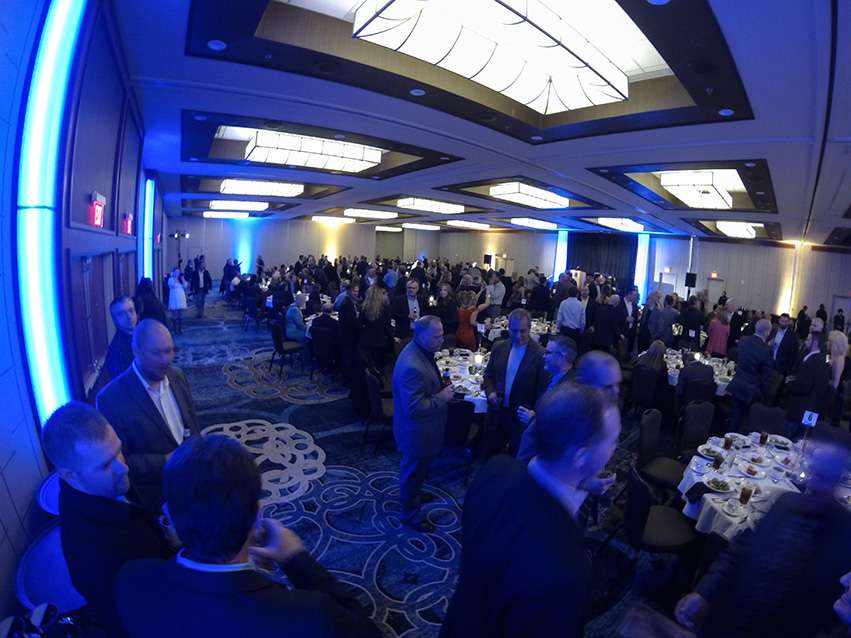 Anglers and invitees gather in a great room inside of the Hyattâ¦