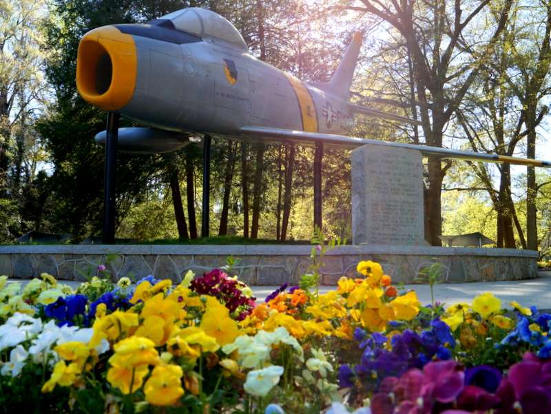 Visitors can prepare for takeoff with the Rudolph Anderson Memorial Airplane in Cleveland Park.