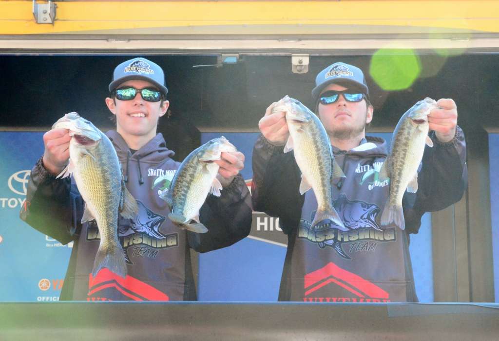 Tristan Thomas and Dakota Crumley of the East Hall Anglers team from Alto, Ga., finished 16th with five bass that weighed 9-10.