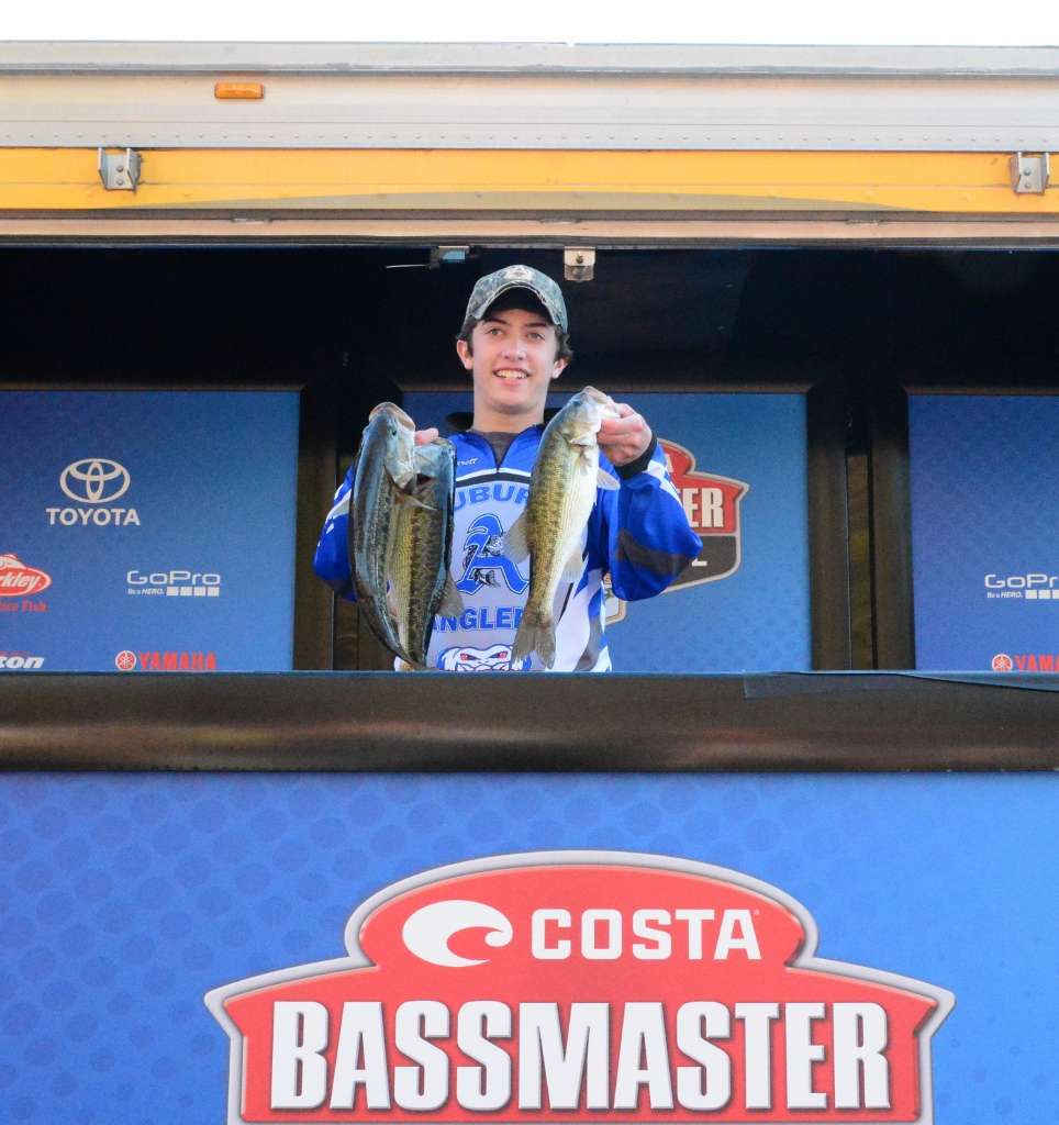 Will Garrett of the Auburn (Ala.) Anglers team weighed in 10-12 - good for ninth place.