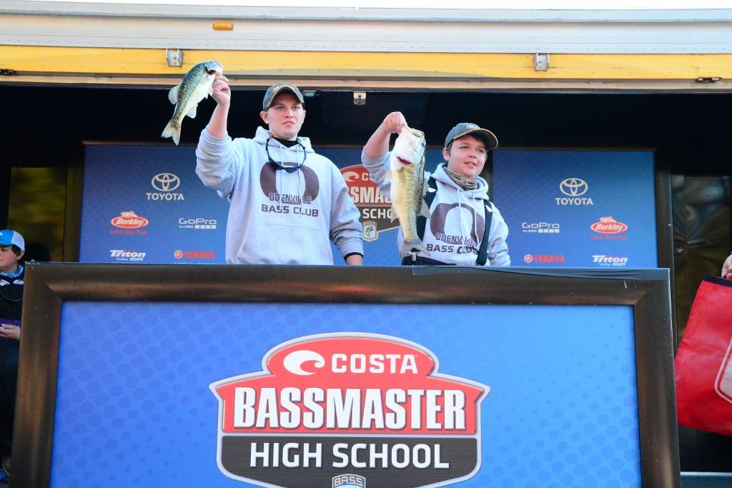Daniel George and Cody Mealer of the Odenville (Ala.) Bass Club finished 23rd with three bass that weighed 8-10. Their catch was anchored by a 4-7 largemouth that was caught on a crawfish-colored square-billed crankbait.