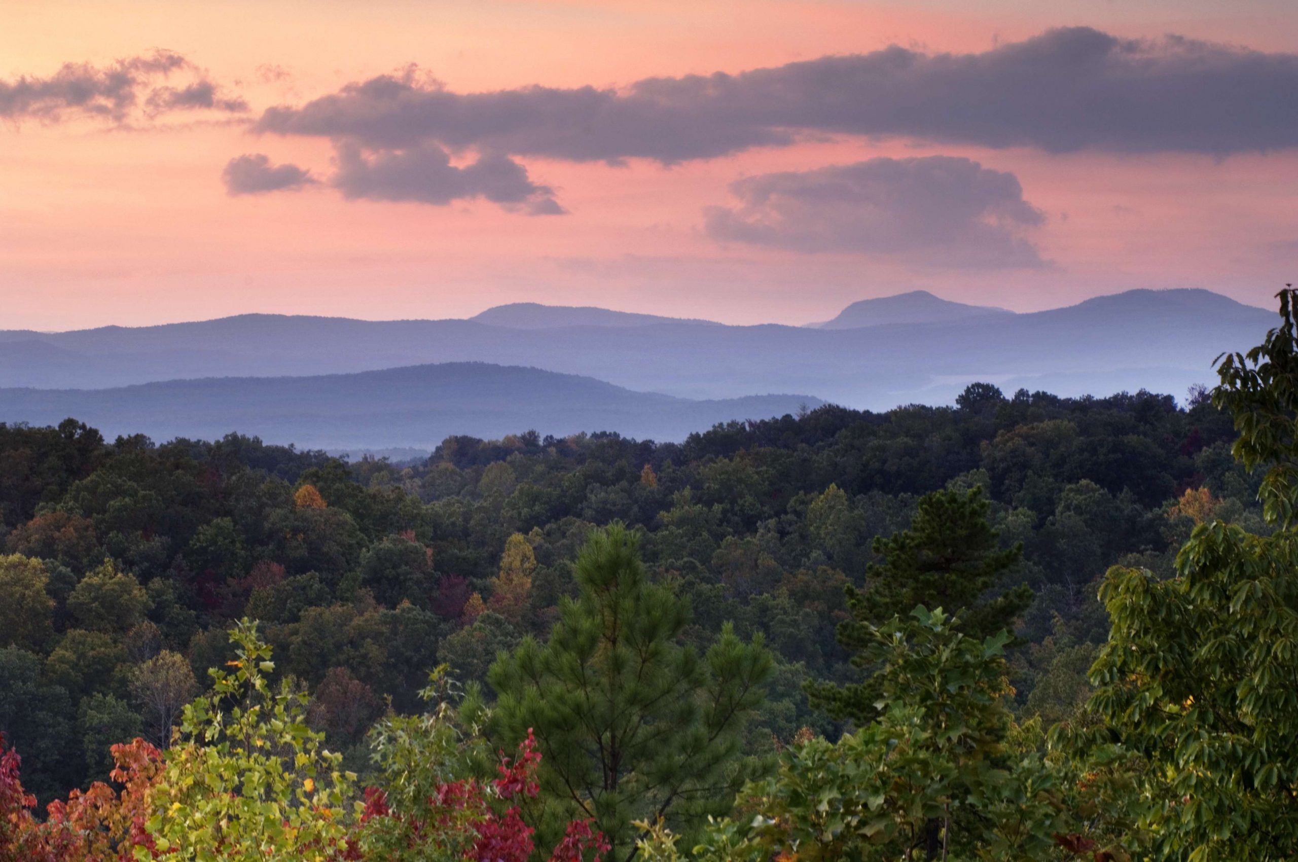 The Greenville area also offers beautiful Blue Ridge Mountain views. This picture shows the mountains from The Reserve at Lake Keowee.