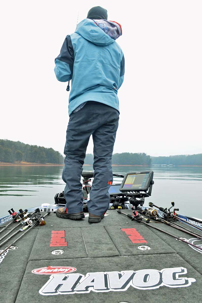 Iaconelli had an array of rods and reels ready to go for a number of possible scenarios he might encounter.