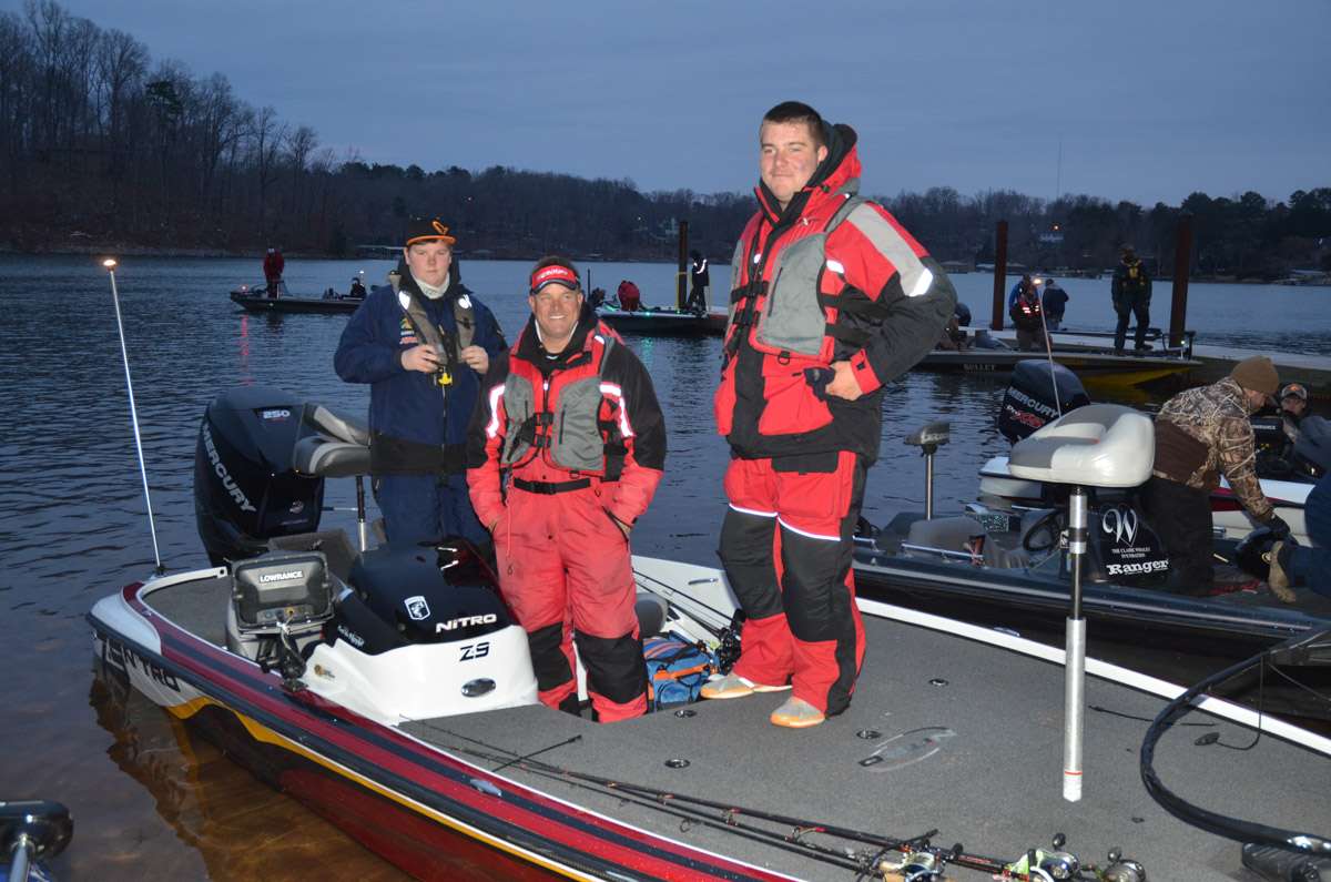 Kyle Ingle and Kyle Palmer of GCHS in Tennessee launch their boat.