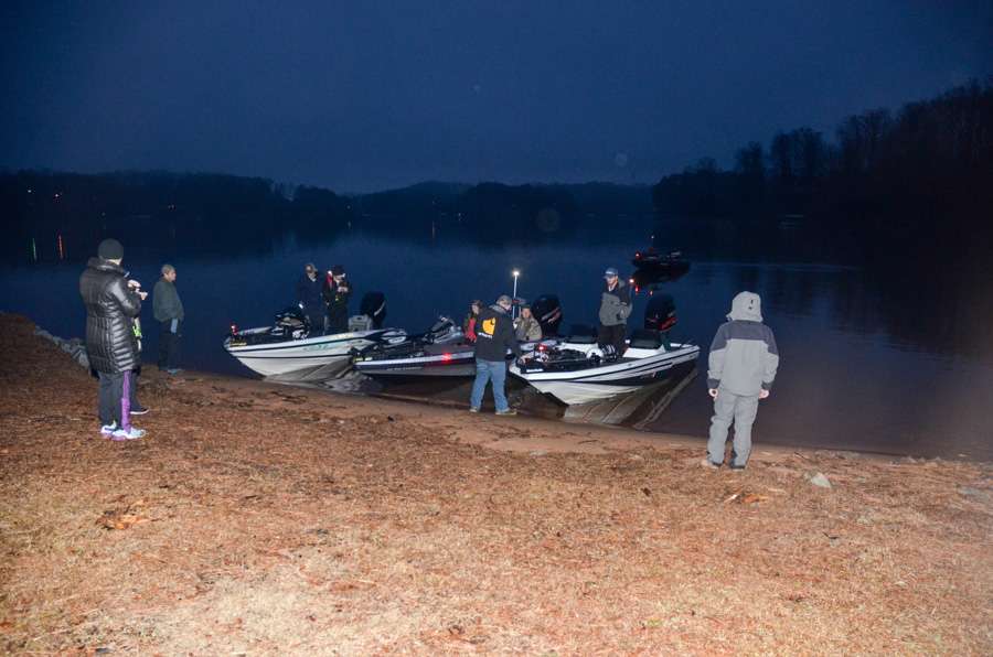 The Bassmaster College Classic contenders take off on Lake Keowee.