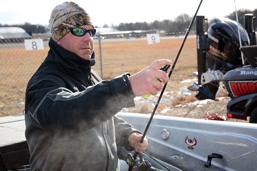 Meanwhile, Chad Morgenthaler adds aerosol spray to his reels and rods. The spray is a lubricant intended to at least slow down the freezing of the tackle. 
