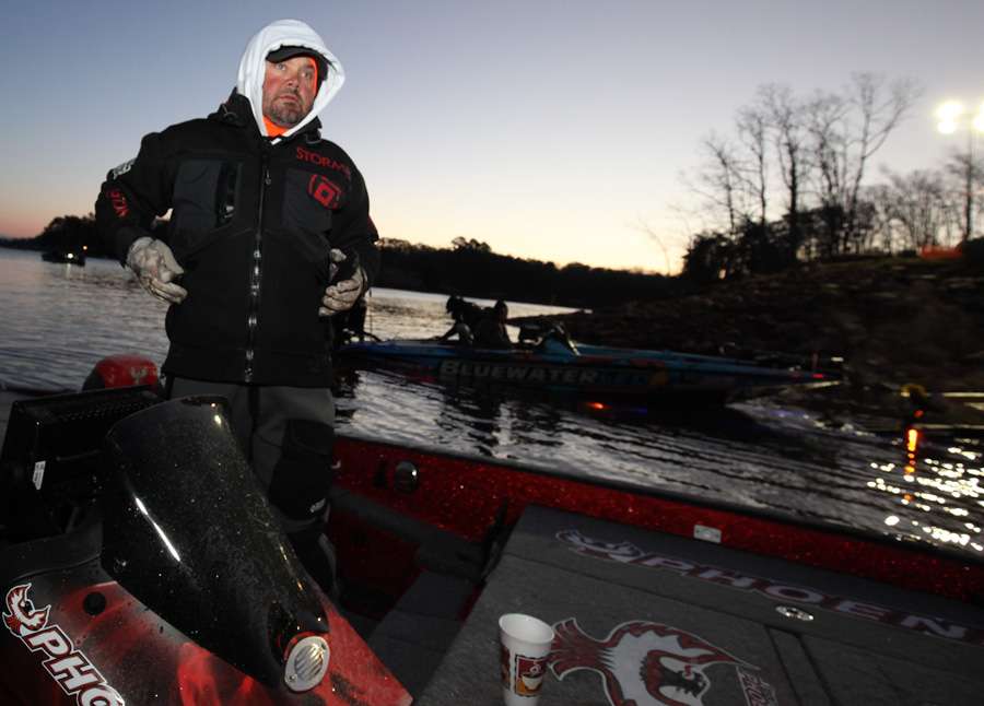 Greg Hackney was one of the first anglers to have his boat in the water. 
