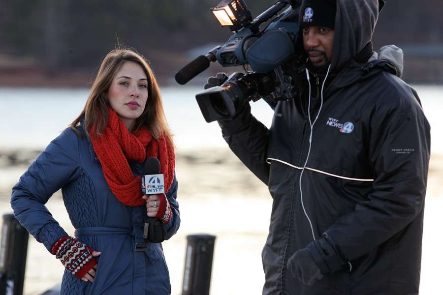 Aly Myles, accompanied by videographer Quincy Green were on the dock broadcasting Classic updates for viewers watching WYFF, Channel 4 in Greenville, S.C. 