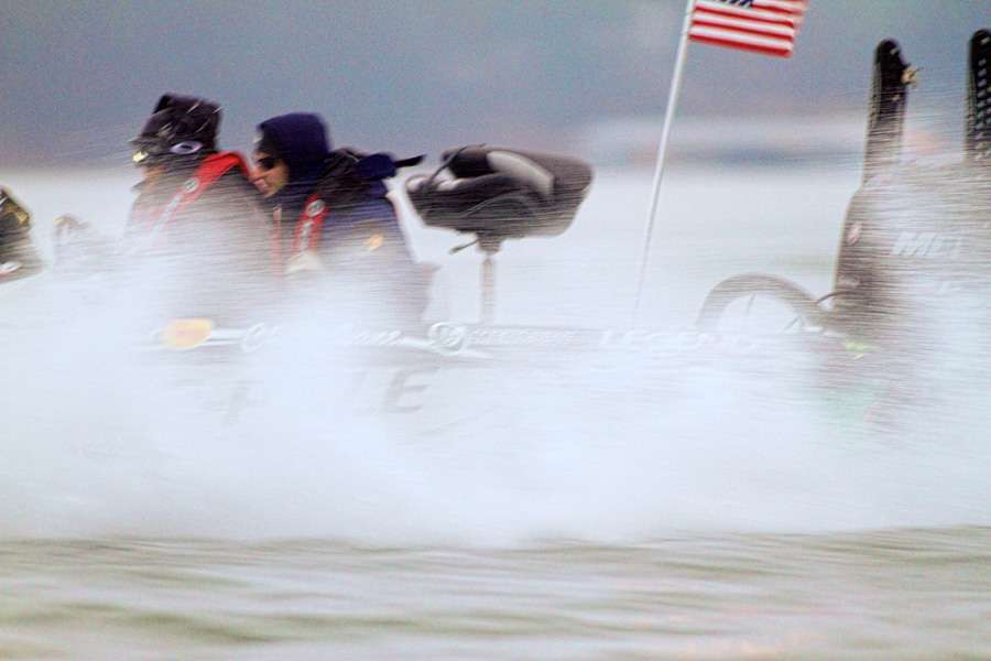 You can always spot Chris Laneâs boat by the American flag aboard his boat. 