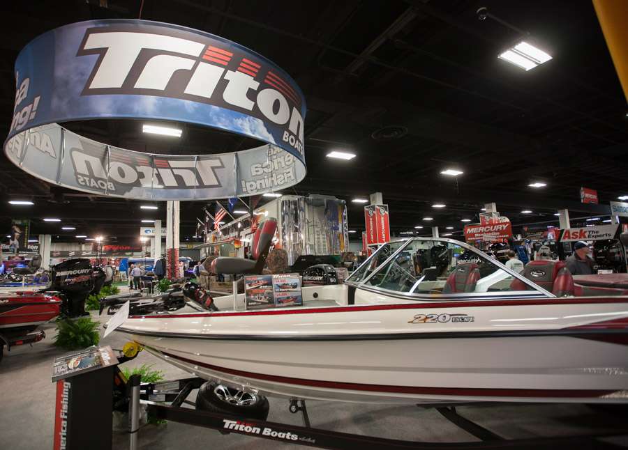 Triton boats are  showcasing all of their models.