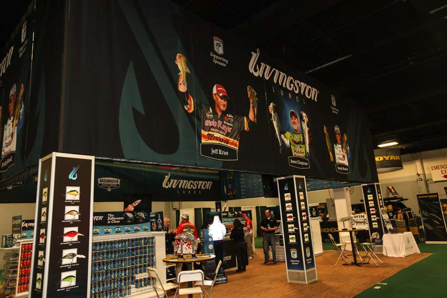 The Livingston Lure booth is ready for the doors to open.