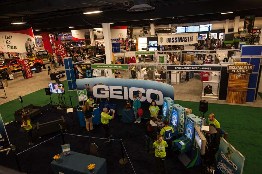 The Geico booth is ready.