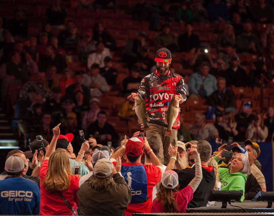 Mike Iaconelli shows off two big 'uns.