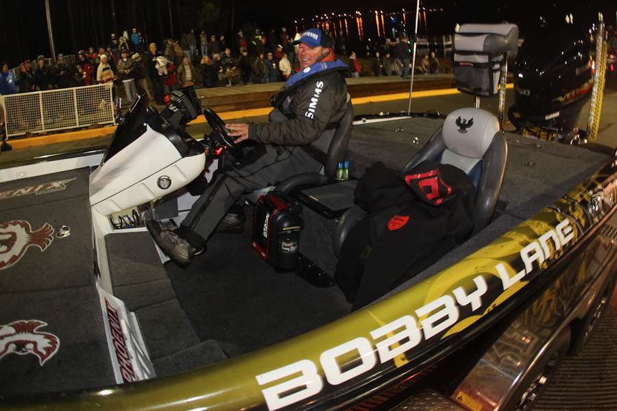 Big Fish Bobby Lane is all smiles this morning. Heâs a contender, sitting in 9th place. 
