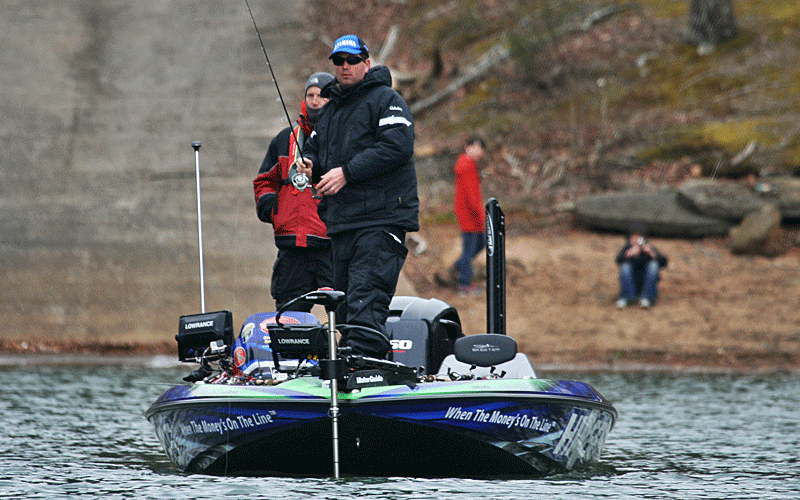 He makes one last cast before heading in, putting an end to Day 2.