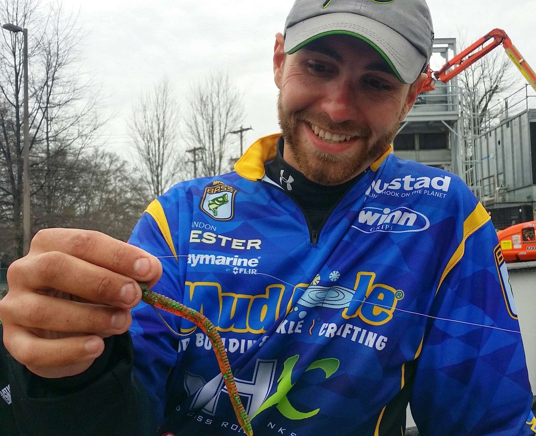 Brandon Lester fished channel bends with rocks and laydowns way upriver. His main bait was a 3/16-oz shaky head with a Zoom Finesse Worm (gourd green).