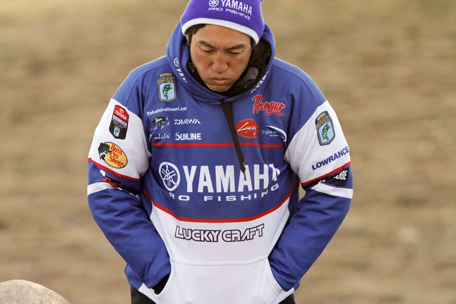 Takahiro Omori works to shake off the cold. 
