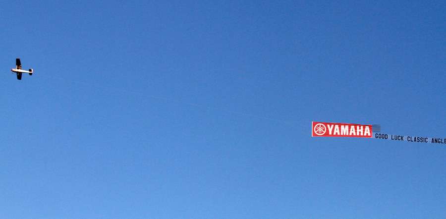 Like a lot of big time sporting events, planes flew overhead sporting messages from our sponsors. 