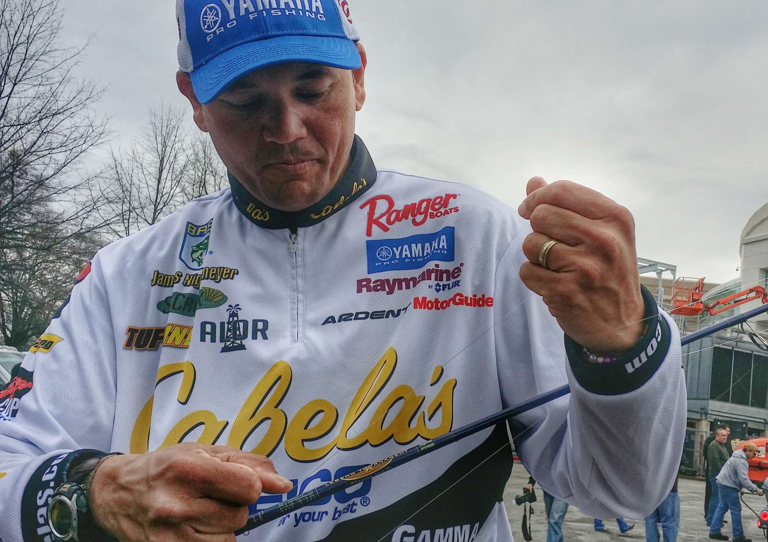 James Niggemeyer fished rock and docks in creeks with two baits: a balsa crankbait, and a 3/8-oz Strike King Hack Attack Jig and chunk (both green pumpkin). Keys were cranking slow and feeling for the jig bite on the fall. Fish were in 6 feet or less.
