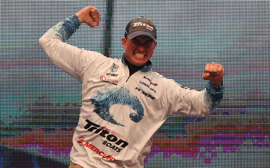 With the final competitor weighed-in, Ashley knows he's clenched the 2015 GEICO Bassmaster Classic championship.