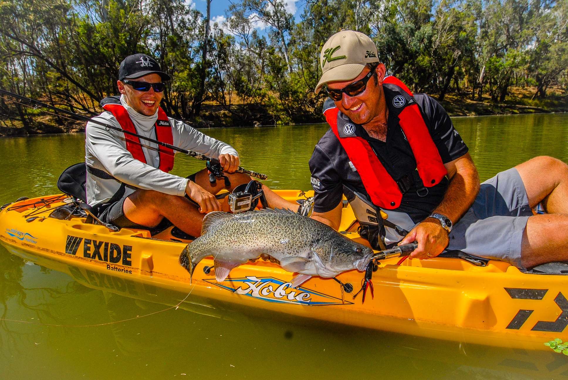 He caught the Murray cod on Australia's western rivers while filming for the national TV show Adventure Angler.
