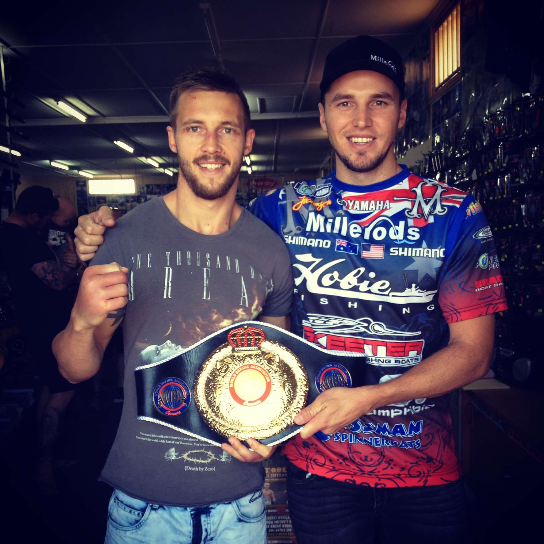 Jocumsen spent some of his down time supporting Kris before his WBA Oceania title fight.