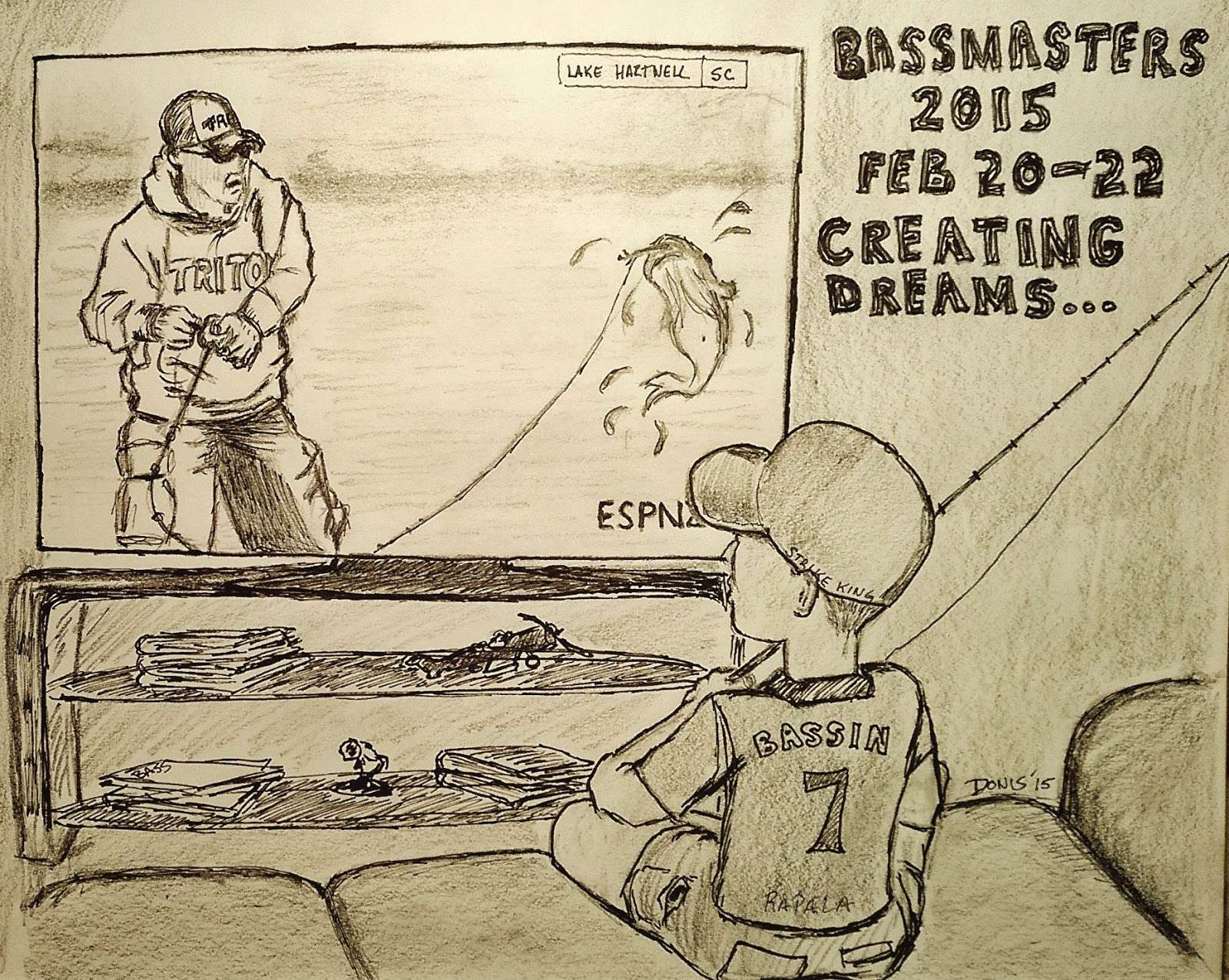 The 2015 GEICO Bassmaster Classic presented by GoPro provided lots of inspiration for Donis. In his blog, Donis describes this illustration: 