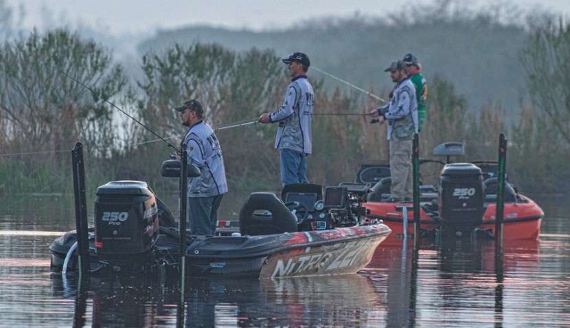 James Holbrook, 29, of San Antonio, Texas, and Tyson Scott, 29, of Houston, Texas, were the first two participants in Elite Series angler Edwin Evers' 