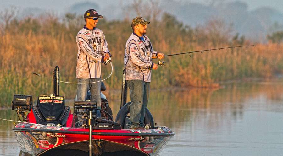 The two would catch 58 largemouth that would average close to 3 pounds each.