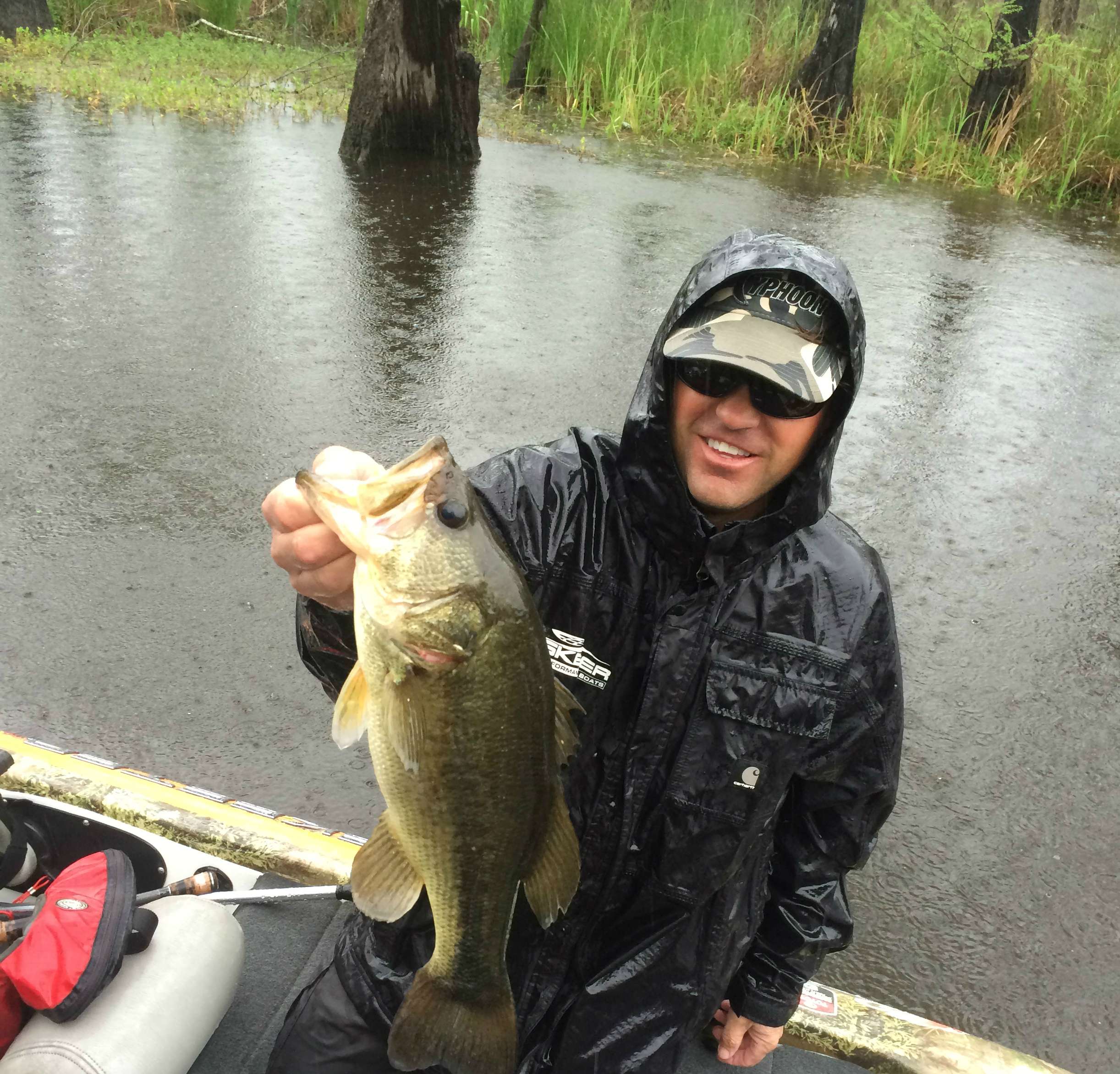 Pirch with his second keeper of Day 3.
<br>Photo by Bassmaster Marshal Kevin Harris