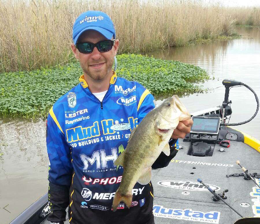 Brandon Lester with a good cull on the final day.
<br>Photo by Bassmaster Marshal Josh Lowry