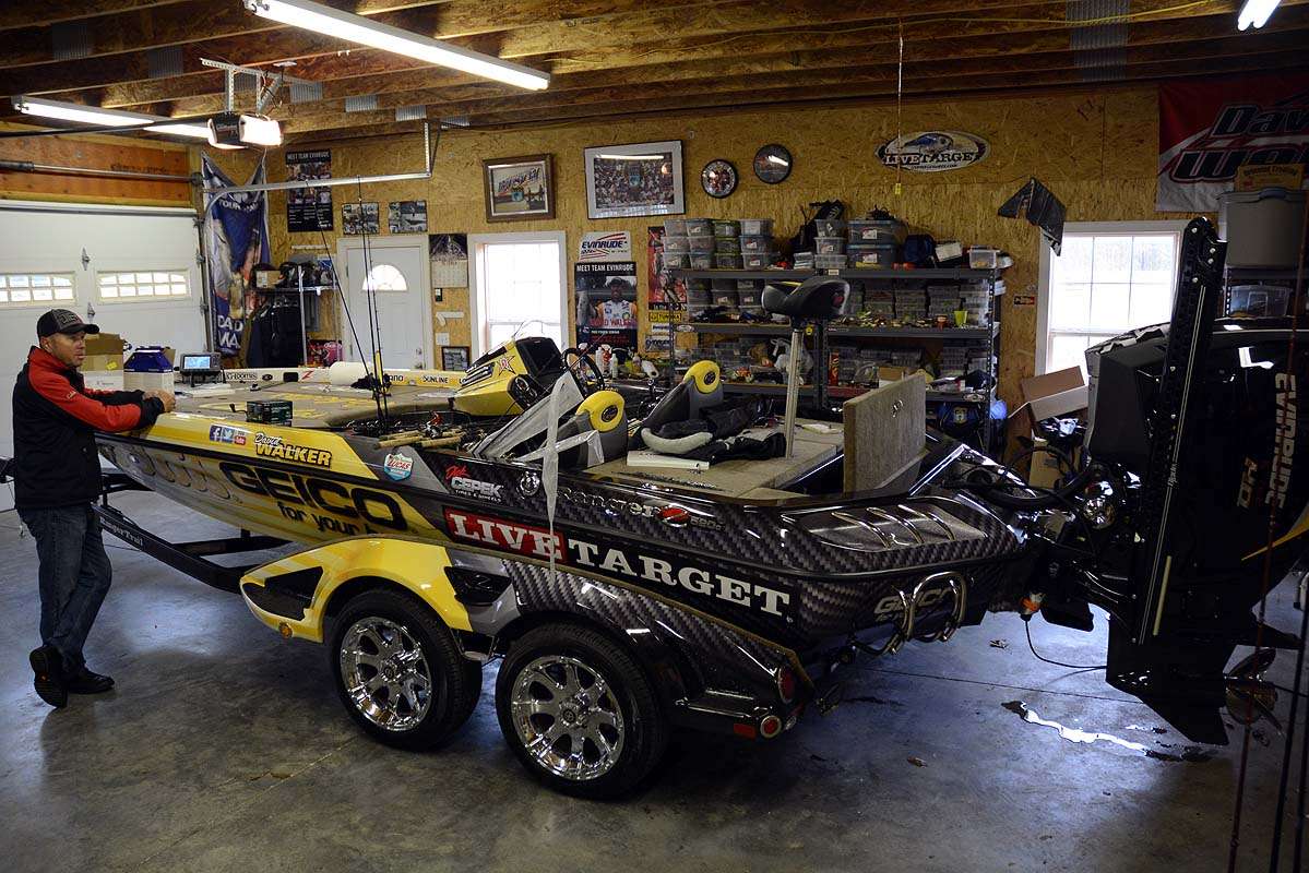 Walker will compete from this Ranger Z520C powered by a 250 horsepower Evinrude H.O. The rig is broken in and what comes next is the most time consuming task of all. Organizing all of the tackle to somehow fit into the compartments.