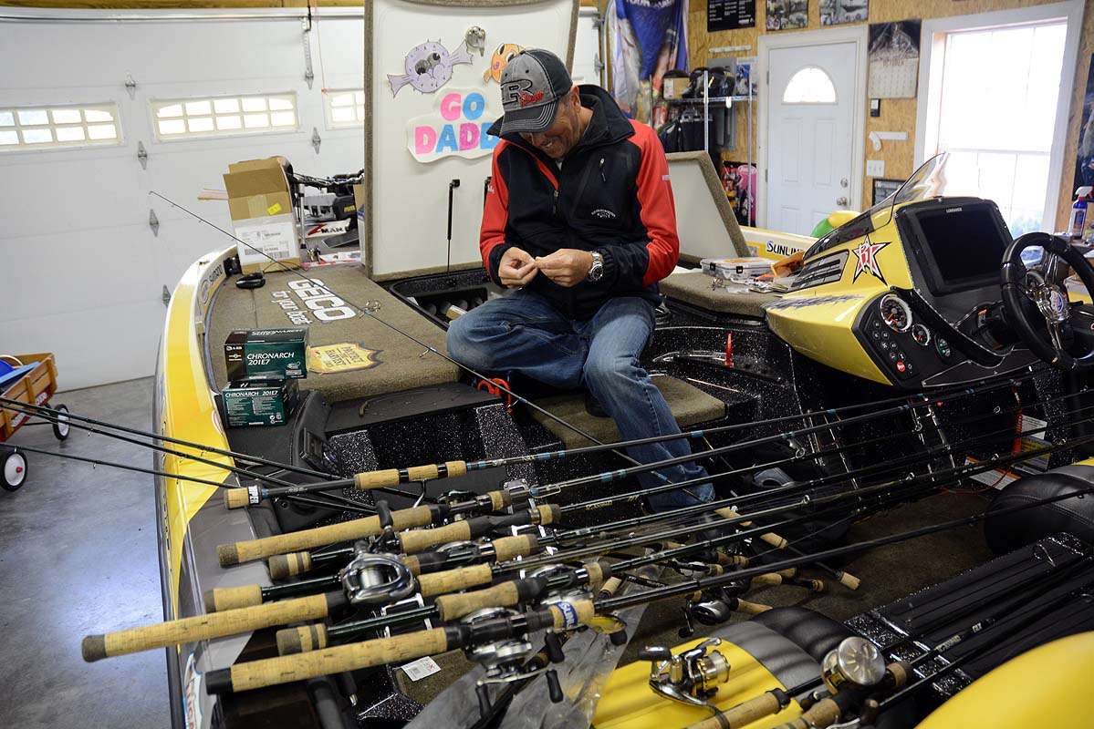 Progress and organization are underway. Walker laughs after being asked how much he is look forward to spooling line on two-dozen reels. Itâs all part of preparing for the season and having the right tools.  
