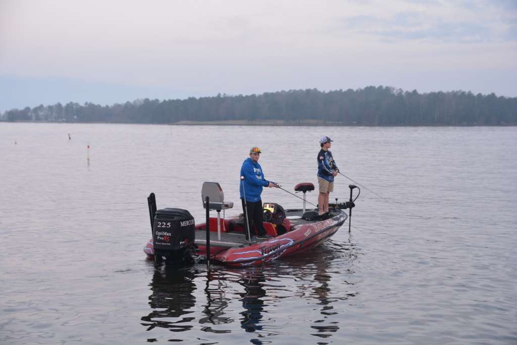 Several teams with motor trouble simply put their trolling motors down and started fishing near the park. It wouldn't be the first time a tournament has been won close to the launch.