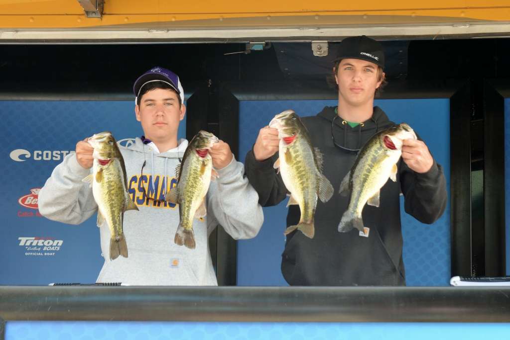 Mason Arnaud and Reed Hudspeth of Port Neches Groves High School caught 14-2 and finished fifth.