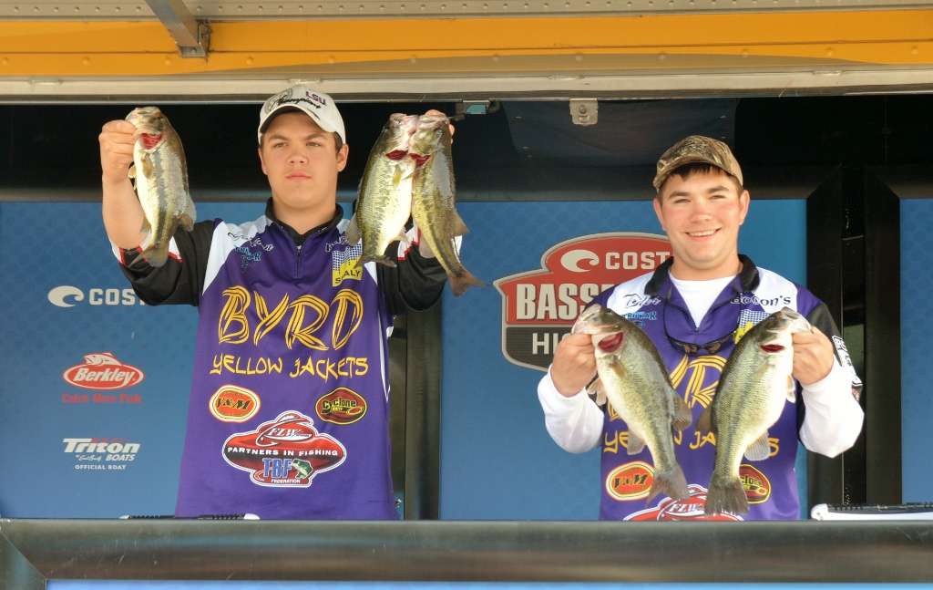 Jordan Gilcrease and Tyler Parker of Louisiana's Byrd High School placed 14th with 10-14.