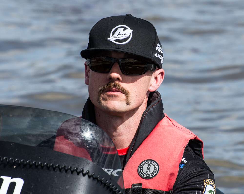 ...and gets off the water still sporting that 'stache. 