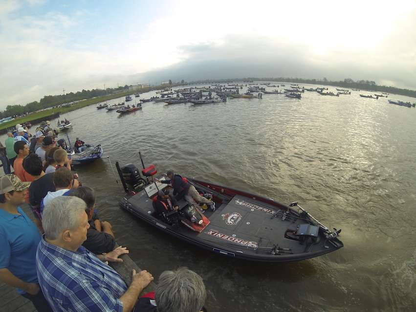 Anglers packed in close as they were eager to speed up launch.