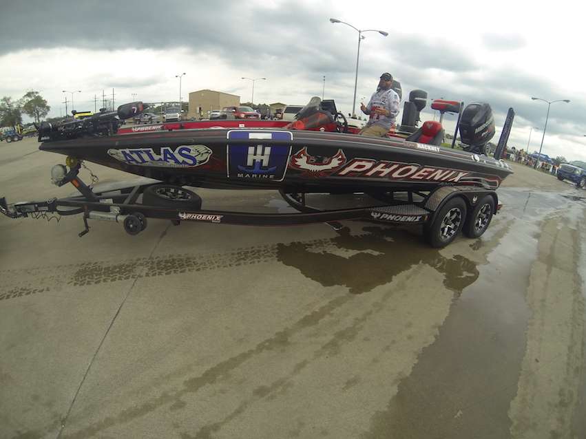 Greg Hackney pulls in to park and go weigh his fish.