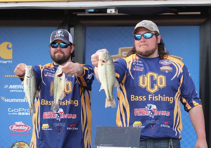 Brock Enmeier and Colten Hutson of the University of Central Oklahoma finish 4th with 22-11. 